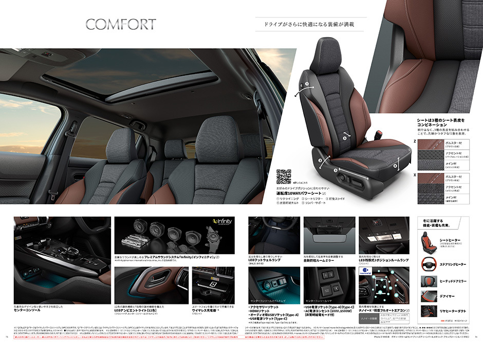 ドライブがさらに快適になる装備が満載。